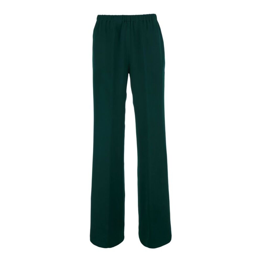 Antonelli Women Tiete Satin Pants With High Waist And Pockets In Green For Women